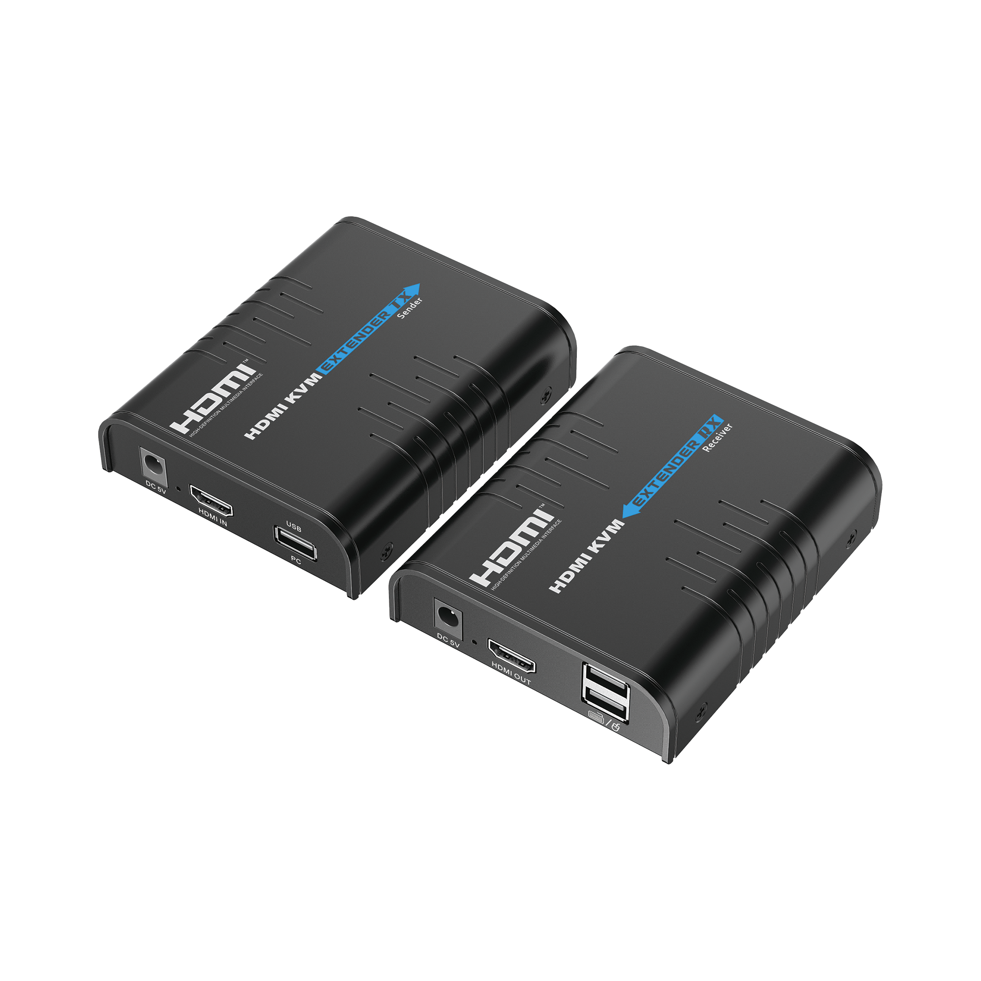 Kit extensor KVM (HDMI y USB) hasta 120 metros / Resolución 1080P @ 60 Hz / Soporta STP y UTP CAT6 / Soporta Switch Gigabit para control KVM múltiple / Soporta hasta 253 receptores / Transmite el Video y Controla tu DVR vía USB Kit extensor KVM (HDMI y USB) hasta 120 metros / Resolución 1080P @ 60 Hz / Soporta STP y UTP CAT6 / Soporta Switch Gigabit para control KVM múltiple / Soporta hasta 253 receptores / Transmite el Video y Controla tu DVR vía USB